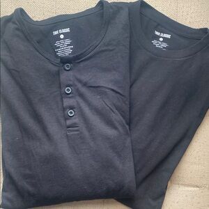 Two Black long Sleeve Tee Casual Shirts